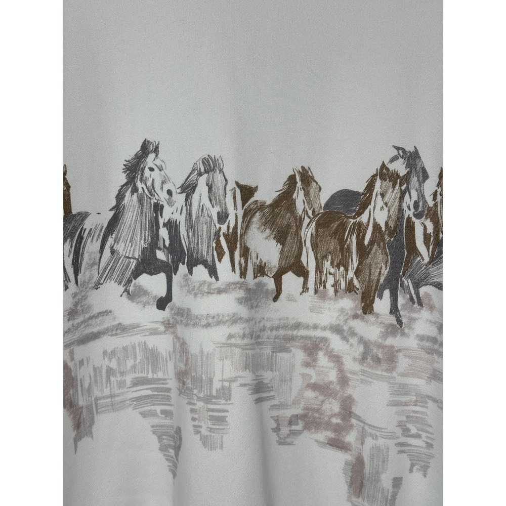 Abercrombie & Fitch Horses Sunday Sweatshirt XL Cream Soft A&F Western Oversized - Picture 6 of 8